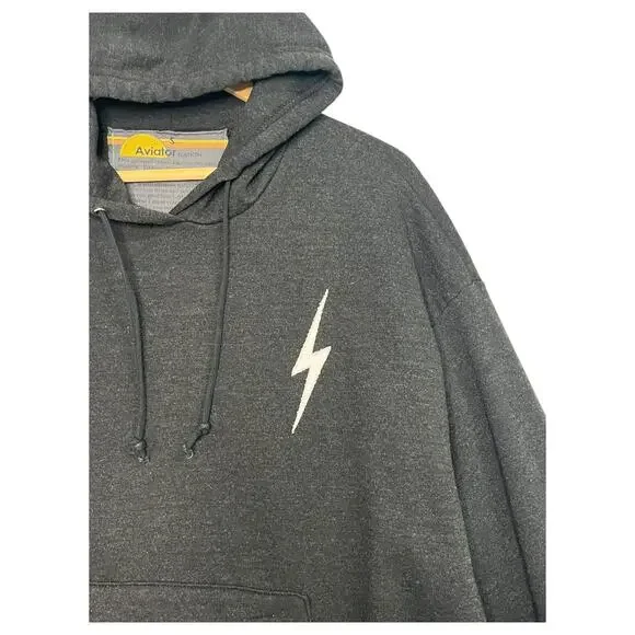 Aviator Nation Hoodie Mens Small Lightning Bolt Pullover Logo